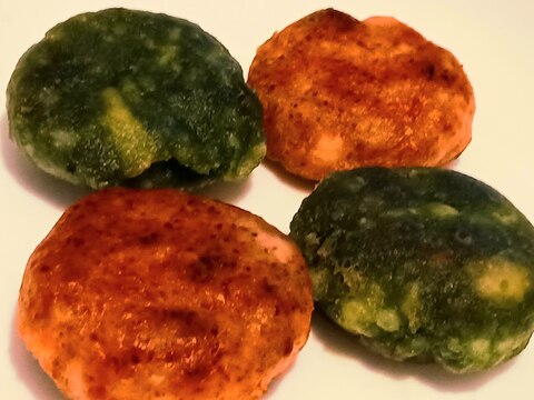 クリスマスにピッタリ!赤と緑の芋もち☆